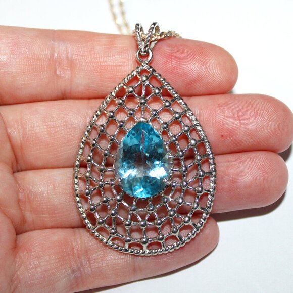 Sterling Silver Topaz Necklace - Picture 6 of 6